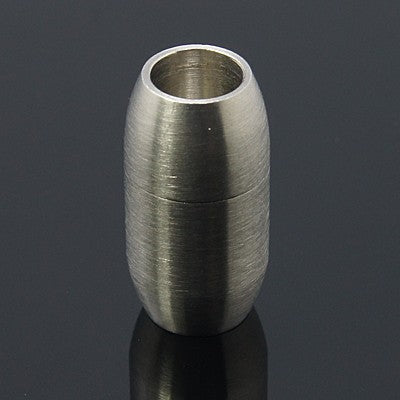 Stainless Steel Magnetic Oval Clasps, Barrel 6mm glue in clasp - etui coterie