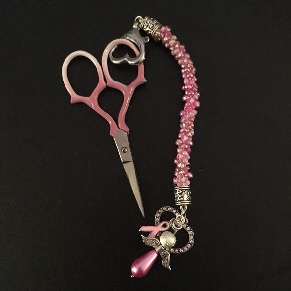 Pink Ribbon - Scissor Keeper / Bag Charm - etui coterie