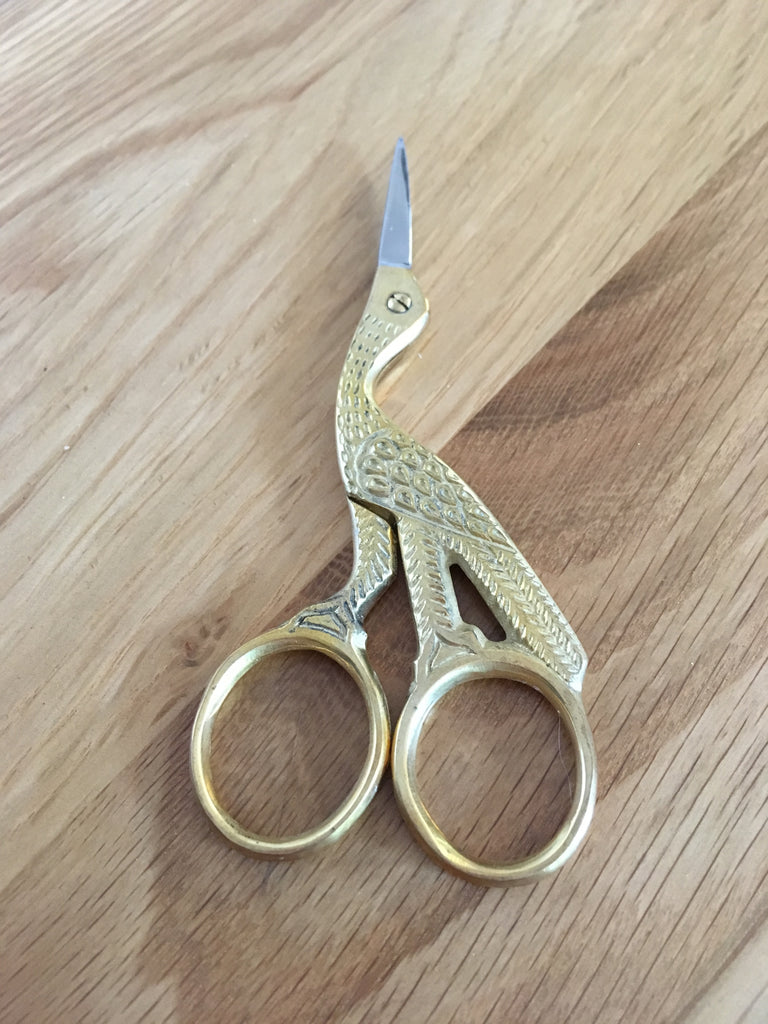 4" Stork Gilt Handle Scissors - etui coterie