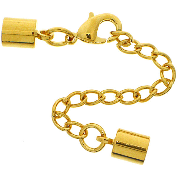 Round end cap with lobster clasp and chain - etui coterie