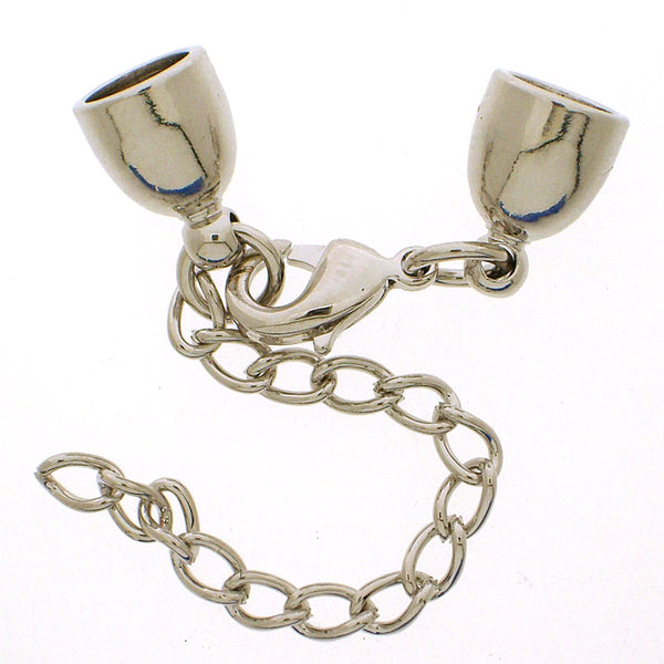 Bell Shaped end cap with lobster clasp and chain - etui coterie