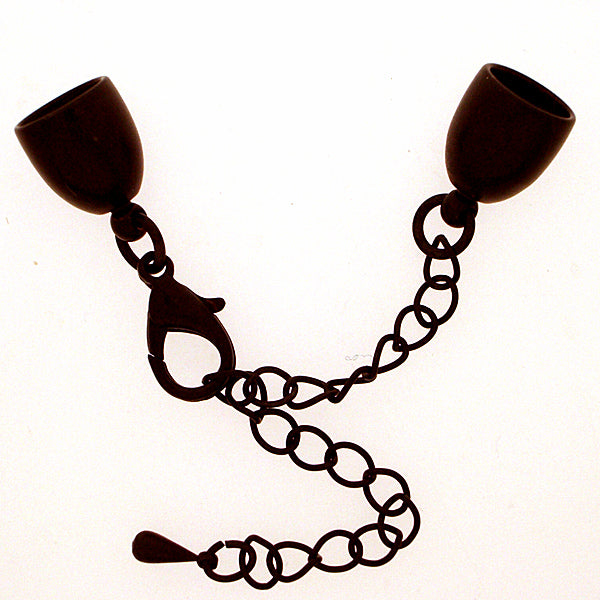 Bell Shaped end cap with lobster clasp and chain - etui coterie