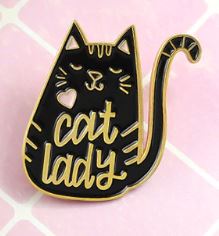 Crazy Cat Lady Pin Badge
