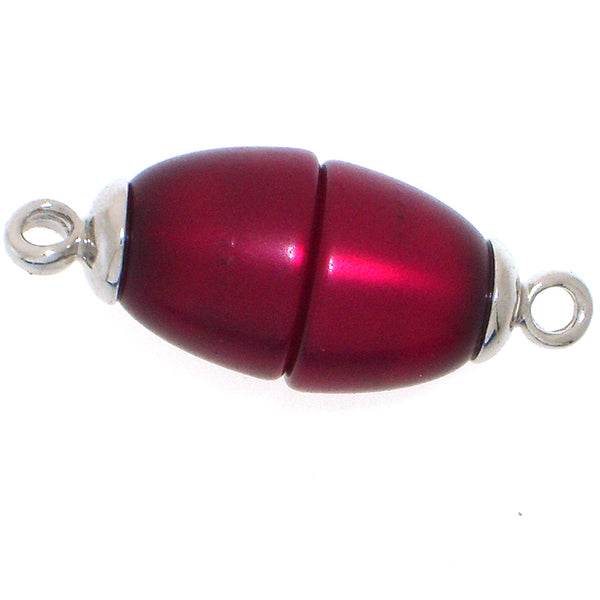 Polaris Acrylic oval magnetic clasp - rhodium plated 25 x 10 mm - etui coterie